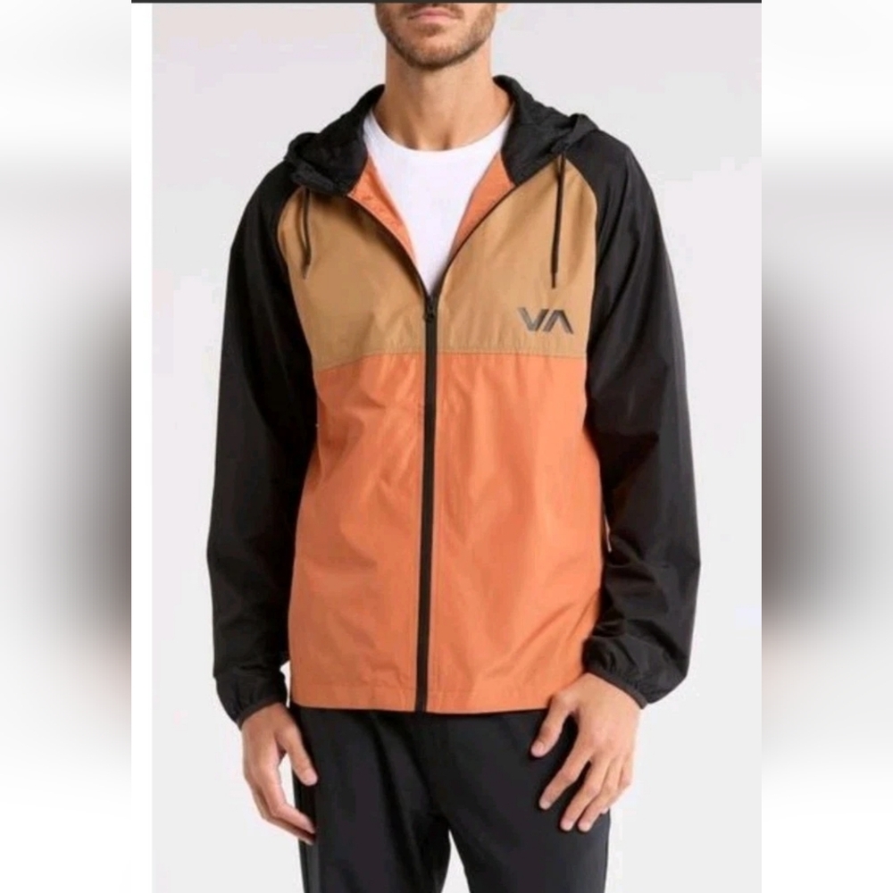 NWT RVCA Ryder Jacket Windbreaker Colorblock Full Zip Men's L Casual